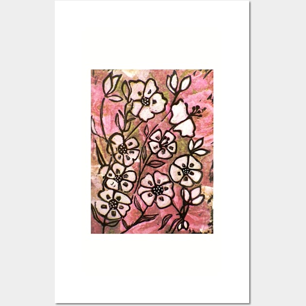 Pink Lady No .8 (Woodcut Print) Wall Art by BillyLee